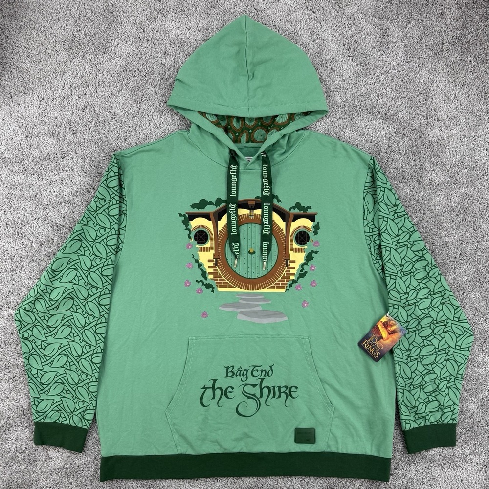 Loungefly Lord Of The Rings Hoodie Unisex NWT 2X The Shire Bag End